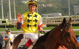 Blake Shinn celebrates his win aboard Golden Four at Sha Tin on Saturday. Photos: Kenneth Chan