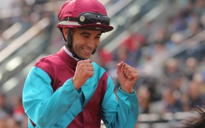 Joao Moreira celebrates his win on Beat The Clock at Sha Tin on Sunday. Photos: Kenneth Chan