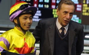 Matthew Poon and John Size celebrate Ping Hai Galaxy’s win. Photos: Kenneth Chan