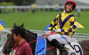 Joao Moreira is all smiles after saluting aboard Champion’s Way last season. Photos: Kenneth Chan