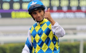 Joao Moreira celebrates a recent win on Computer Patch. Photos: Kenneth Chan