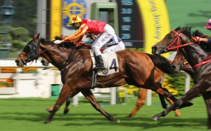 Jerry Chau rings up his first Hong Kong winner aboard Relentless Me, who he rides again at Sha Tin on Sunday. Photos: Kenneth Chan
