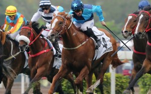 Sunny Speed dashes into third place in the 2019 Hong Kong Derby. Photos: Kenneth Chan