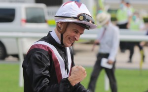 A jubilant Blake Shinn celebrates his win aboard Plikclone at Sha Tin on Sunday. Photos: Kenneth Chan