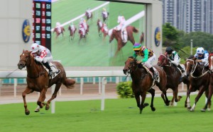Inner Flame surges to victory at Sha Tin in May. Photos: Kenneth Chan