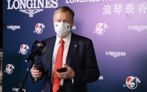 Jockey Club chief executive Winfried Engelbrecht-Bresges talks about the success of Hong Kong International Races to the press. Photos: Kenneth Chan