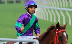 Joao Moreira celebrates after saluting aboard Excellent Proposal. Photos: Kenneth Chan