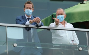 John Moore (right) and his son George at Sha Tin earlier this season. Photo: Kenneth Chan