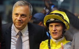 Caspar Fownes and Zac Purton celebrate a winner together. Photos: Kenneth Chan