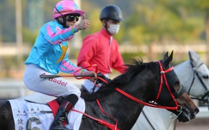 Alexis Badel celebrates after winning the Classic Cup aboard Healthy Happy. Photos: Kenneth Chan