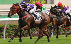 Joao Moreira guides Gallant Express to victory at Sha Tin in March. Photos: Kenneth Chan