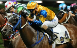 Karis Teetan salutes aboard Xiang Bai Qi on Wednesday night. Photos: Kenneth Chan