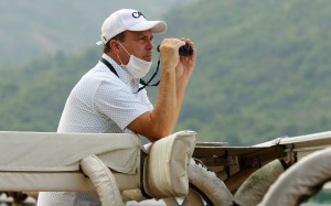 Caspar Fownes watches his horses work on Monday morning. Photos: Kenneth Chan.