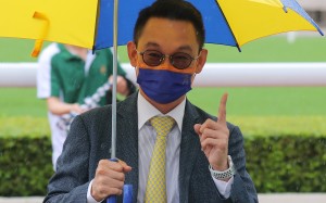 Jimmy Ting enjoys his 100th winner at Sha Tin on Saturday. Photos: Kenneth Chan