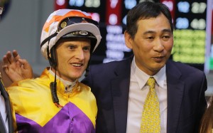 Zac Purton and Michael Chang enjoy the win of Saul’s Special at Happy Valley in June 2019. Photos: Kenneth Chan