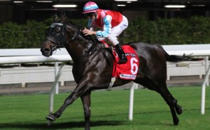 Zac Purton pilots Harmony N Blessed home at Happy Valley on Wednesday night. Photos: Kenneth Chan