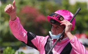 Chad Schofield celebrates a victory aboard Gluck Racer. Photos: Kenneth Chan
