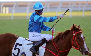 Joao Moreira salutes after a winner this season. Photos: Kenneth Chan