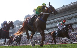Blake Shinn guides Sky Field to victory in Sunday’s Group One Hong Kong Sprint. Photos: Kenneth Chan