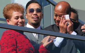 Kerm Din wipes away a tear after one of Pakistan Star’s victories. Photo: Kenneth Chan