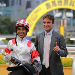David Eustace celebrates at Happy Valley. Photos: Kenneth Chan