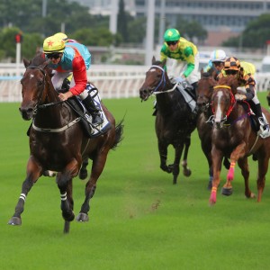 Ka Ying Rising dominates his rivals under Zac Purton in a Sha Tin trial. Photos: Kenneth Chan