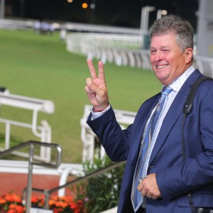 Brett Crawford celebrates a pair of winners at Sha Tin. Photos: Kenneth Chan