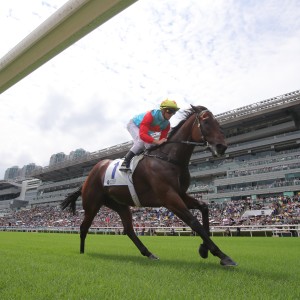 Ka Ying Rising blazes to a 21st straight win under Zac Purton at Sha Tin last Sunday. Photos: Kenneth Chan