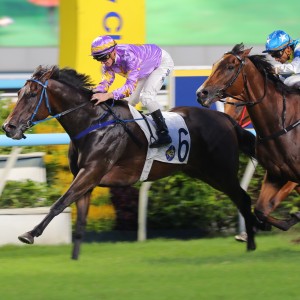 Little Paradise wins the Group Three Premier Cup in June. Photos: Kenneth Chan