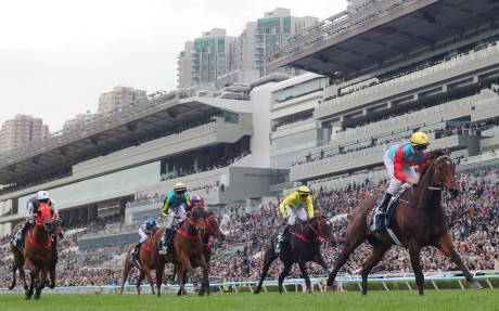 Ka Ying Rising wins December’s Hong Kong Sprint under Zac Purton. Photos: Kenneth Chan