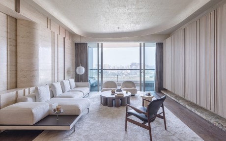 The living room of an apartment in Macau designed by Max Lam Designs. Photo: Dick Liu
