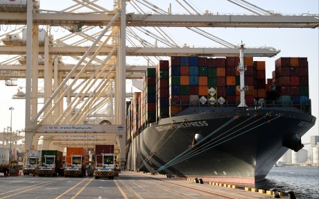A container ship docked at the port of Jebel Ali, operated by the Dubai-based ports operator DP World. Photo: AFP