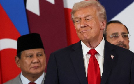 Indonesias President Prabowo Subianto (left) and US President Donald Trump at a summit in Egypt last year. Photo: AFP