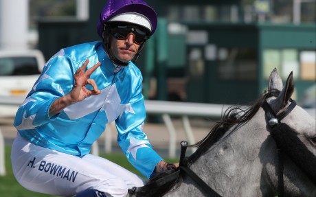 Hugh Bowman after riding a winner at Sha Tin. Photos: Kenneth Chan