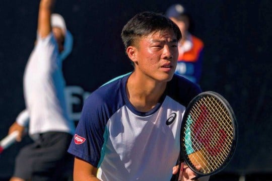 Hong Kong tennis player Coleman Wong Chak-lam in the Australian Open Junior Championships junior boys’ doubles final event. Photo: @arckphoto   