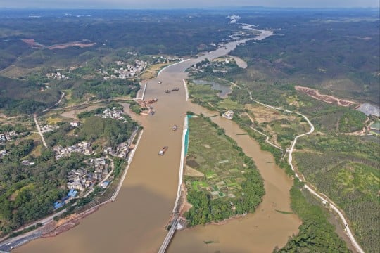 The Pinglu Canal, which stretches 134km (83 miles) across China’s southwestern Guangxi region, is expected to boost trade ties between China and Southeast Asia. Photo: Xinhua