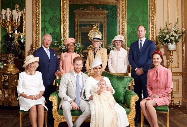 The official christening photograph of Prince Harry and Meghan, Duke and Duchess of Sussex, with their son, Archie in July 2019. It’s since been revealed that someone in the family was apprehensive about ‘how dark’ the child’s skin tone would be. Photo: EPA-EFE