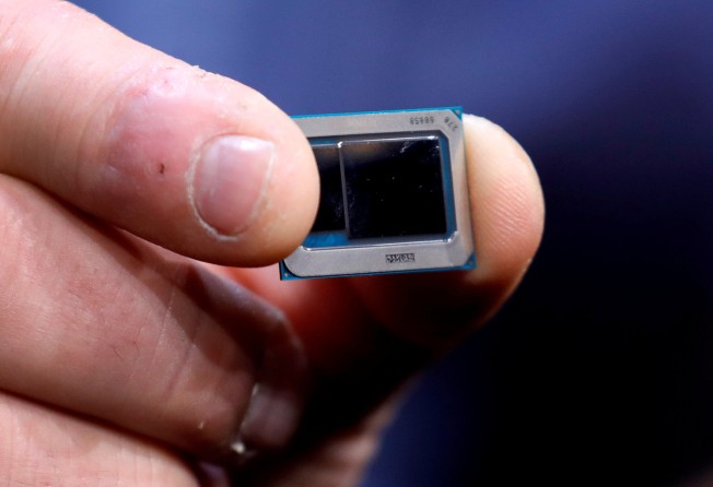 An Intel Tiger Lake chip is displayed at the company’s news conference during the 2020 CES tech expo in Las Vegas, Nevada, US on January 6, 2020. Photo: Reuters