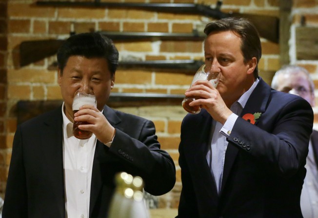 Chinese President Xi Jinping and then British prime minister David Cameron in 2015, before bilateral ties soured. Photo: AFP