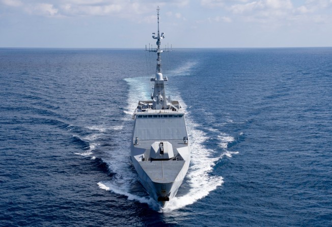 French navy vessel FS Surcouf during a February patrol in the Indo Pacific. Photo: Twitter