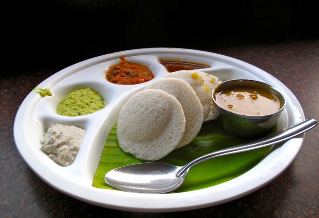 Steamed idlis served with chutney and a lentil stew called sambar are staples of an Udupi tiffin. Photo: Kalpana Sunder