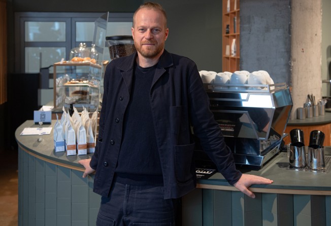 Entrepreneur Ansgar Oberholz at his St Oberholz cafe in Berlin’s Mitte district. Photo: Getty Images