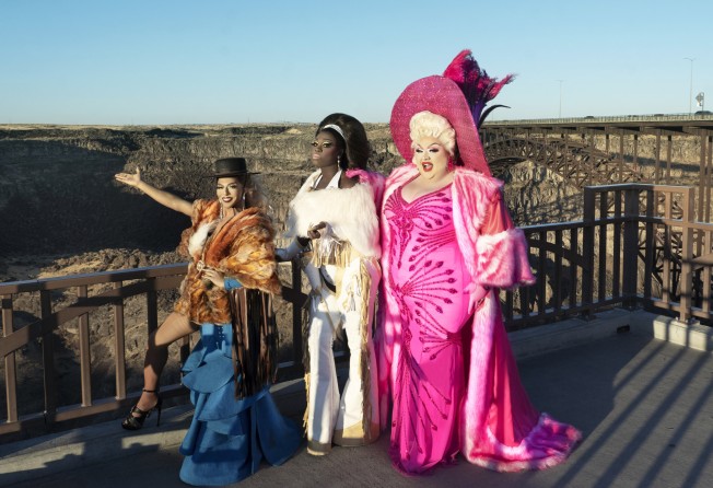 (From left) Shangela Laquifa Wadley, Bob the Drag Queen and Eureka O’Hara in We’re Here. Photo: HBO Go