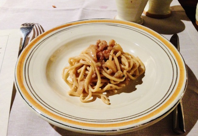 Spaghetti alla ghitarra with mushrooms. Photo: Silvia Marchetti