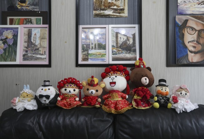 A selection of dolls Irene Law has dressed at her home in Yuen Long. Photo: Jonathan Wong