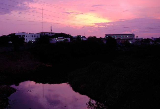 Garment factories overlooking the Noyyal river in Tiruppur. Photo: Shamsheer Yousaf