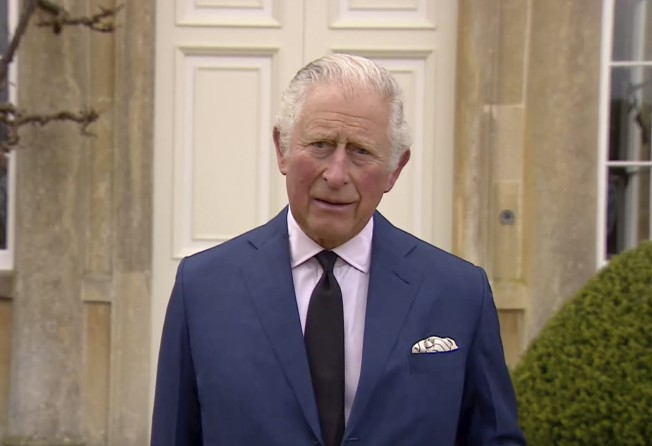 Britain’s Prince Charles addresses the media outside Highgrove House in Gloucestershire, England, on April 10. Photo: AP