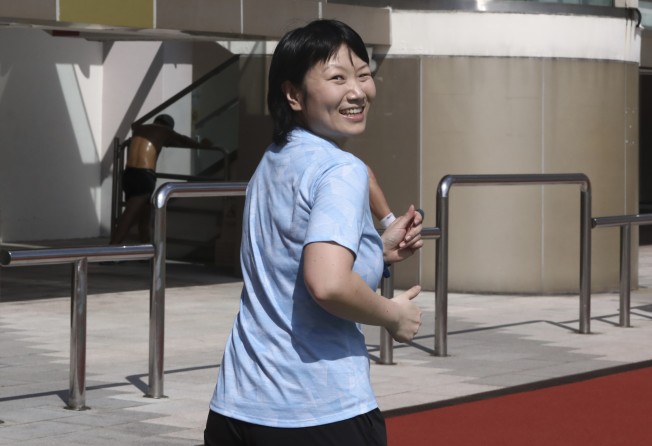 Chan training at Tsing Yi Sports Ground. She believes that continuing to stay active after her diagnosis helped with her recovery. Photo: Jonathan Wong