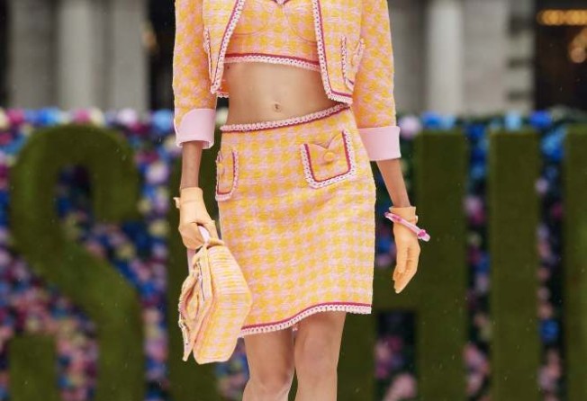 A skirt suit from the Moschino spring/summer 2022 collection.