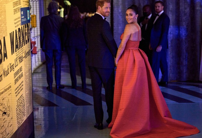 Prince Harry and Meghan Markle arrive for the annual Salute to Freedom Gala at the Intrepid Sea, Air & Space Museum in New York, on November 10. Photo: PA Media